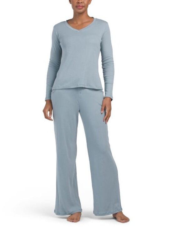 POPPY & CLAY Other - POPPY & CLAY 2pc Organic Cotton V-neck Peace And Hope Pajama Top And Pants Set